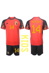 Belgia Dries Mertens #14 Babyklær Hjemme Fotballdrakt til barn VM 2022 Korte ermer (+ Korte bukser)